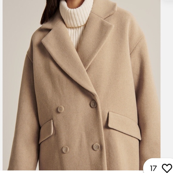 Abercrombie Fitch Short Wool Blend Coat - Picture 3 of 11